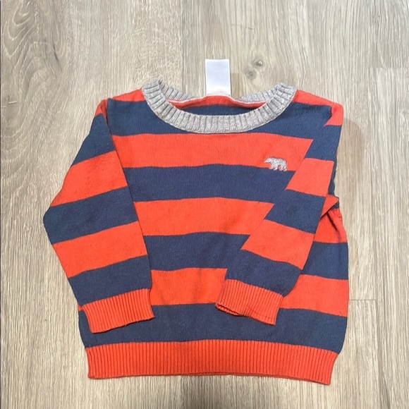 4/$20 Carters Striped Kids Sweater - Orange and Blue 9M - Picture 1 of 1